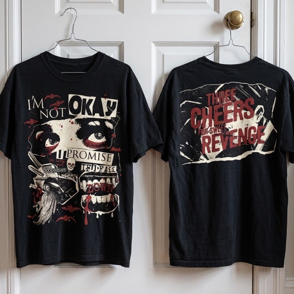 My Chemical Romance Tshirt - 'I'm Not Okay' & 'Three Cheers for Sweet Revenge'